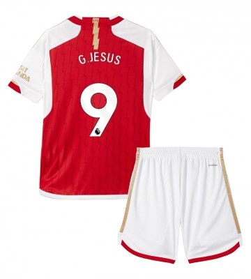 Arsenal Gabriel Jesus #9 Hemmaställ Barn 2023-24 Kortärmad (+ Korta byxor)